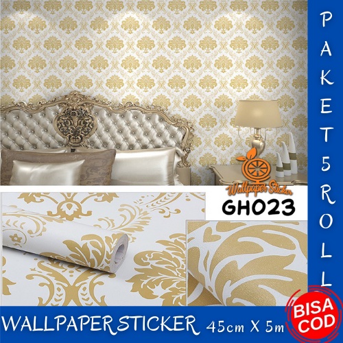 Murah Paket 5 Roll Walpaper dinding/Sticker Dinding Anti Air/Wallpaper DInding Kamar Tidur Motif