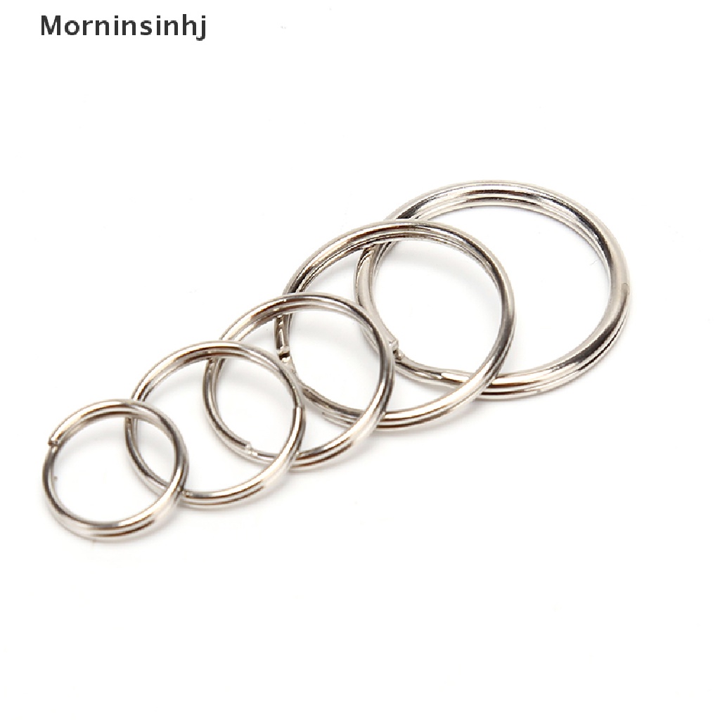 100pcs / lot Gantungan Kunci Split Ring Hoop Bahan Metal