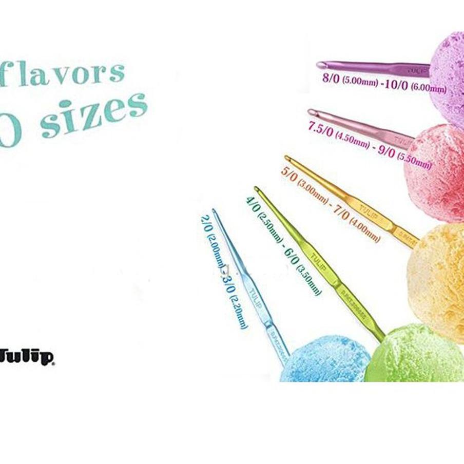 ♖ Hakpen (Alat/Jarum Rajut) Tulip Sorbet / Double Pointed Crochet Hooks Alumunium ✧