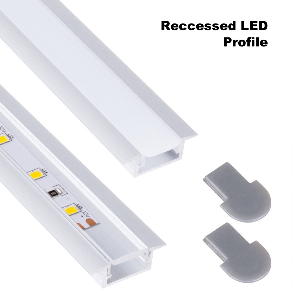 List Lis Rel Rumah Cover Casing Lampu LED Strip Alumunium 1 Meter – Putih 7X12mm