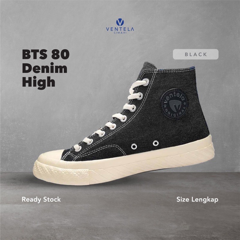 Ventela BTS 80 High Black Denim d Badjatex | Shopee Indonesia