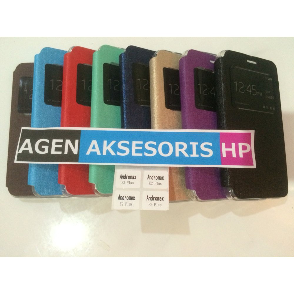 Flip Cober Andromax E2+ Smartfren 4G E2 Plus Leather Case / Sarung HP