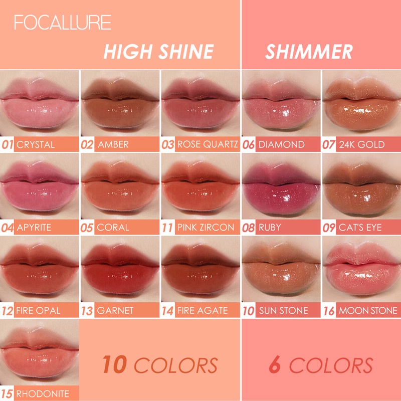 TIKTOK - FOCALLURE PLUMPMAX LIP GLOSS Shimmer Glossy Makeup - kosmetik FA153