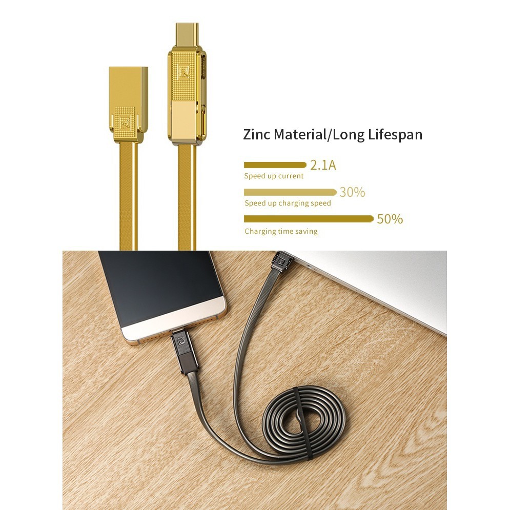 Remax Gplex Cable Data &amp; Charging 3in1 Type C Micro USB Lightning For Samsung IPhone 5 / 6 / 7 IPAD