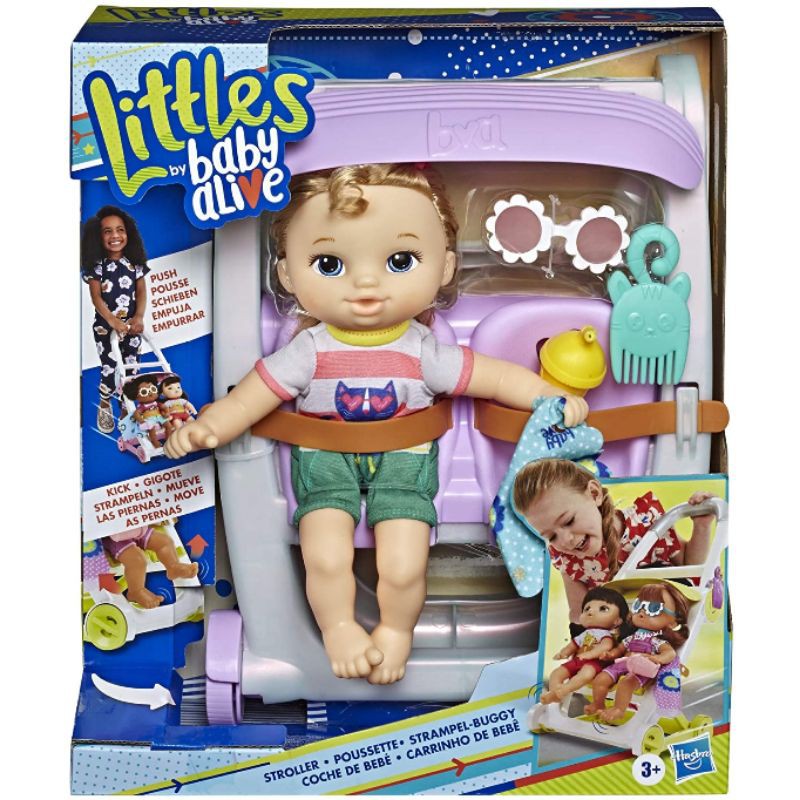 Littles Baby Alive ANA with Stroller Push and Kick Strampel Buggy doll original kereta dorong boneka