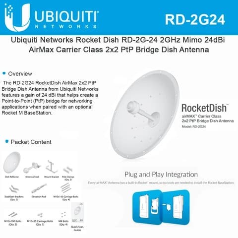 Ubiquiti Rocket Dish 2,4Ghz 24dbi / RD-2G24 / RD2G24 / RD 2G 24