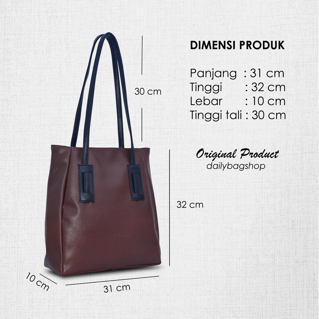 Tas Tote Bag Ootd Wanita Remaja Kekinian Kulit Sintetis Semi Glossy Daily Aika Untuk Kerja Kuliah Tas Bahu Shoulder Bag Lokal Import Terbaru
