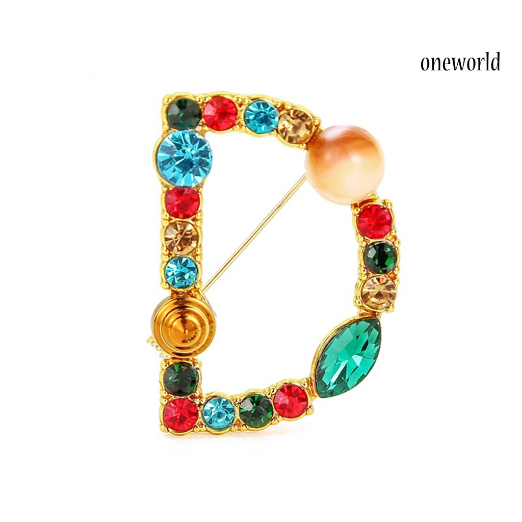 OW@ Brooch Exquisite Beautiful Colorful Letter Brooch Pin for Banquet