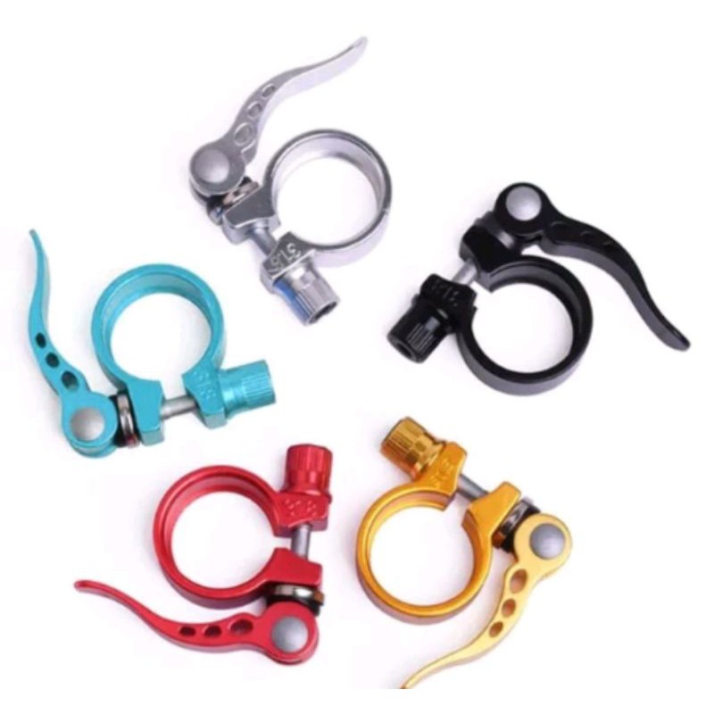 Seatclamp penjepit saddle jok seatpost tiang sadel alloy alumunium clemp klem QR 31.8 for 27.2 MM