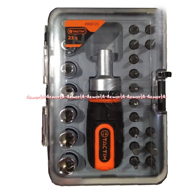 Tactix Screwdriver And Socket Set 23pcs Peralatan Obeng Kunci Sok Bisa Lepas Taxtic