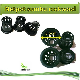 Paket media tanam hidroponik rockwool netpot dan sumbu ...