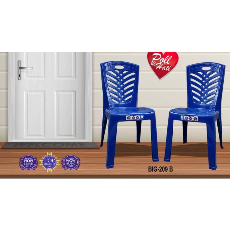 Kursi makan Plastik Napolly 209 Biru Kilat TEBAL