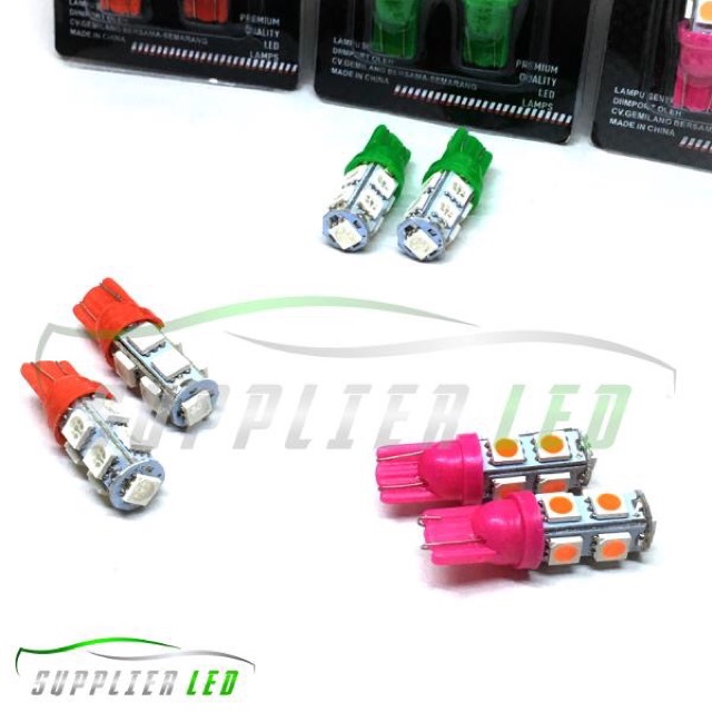 Lampu LED T10 Motor Mobil 9 Mata Senja Sein Mundur Plat