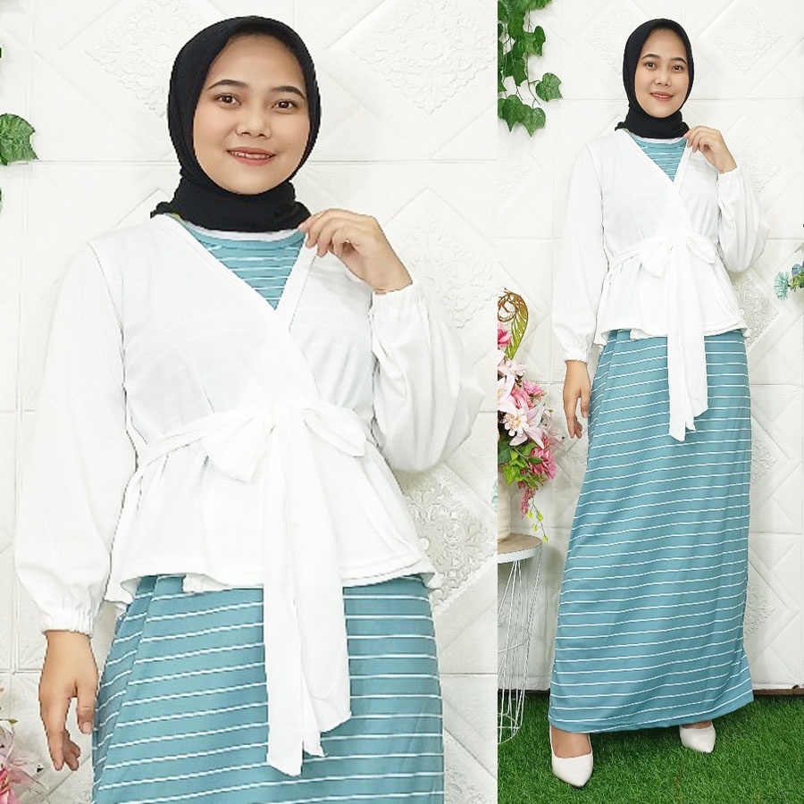 GAMIS SET OUTER RUBIYA ROMPI CARLINA FASHION