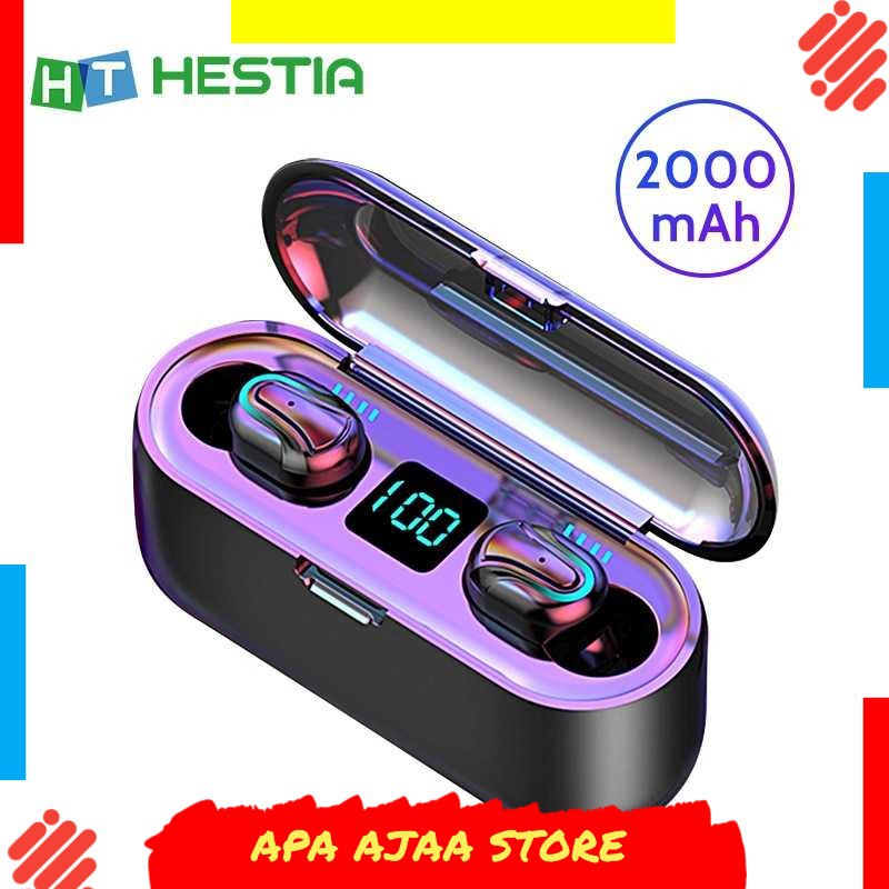 Terbaru ! HESTIA TWS Earphone True Bluetooth 5.0 Powerbank Charging Dock - Q32