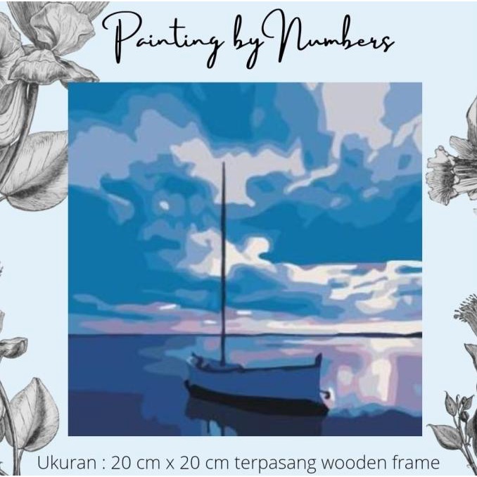 

DIY painting by number 20x20cm kerajinan tangan - BLUE SUNSET