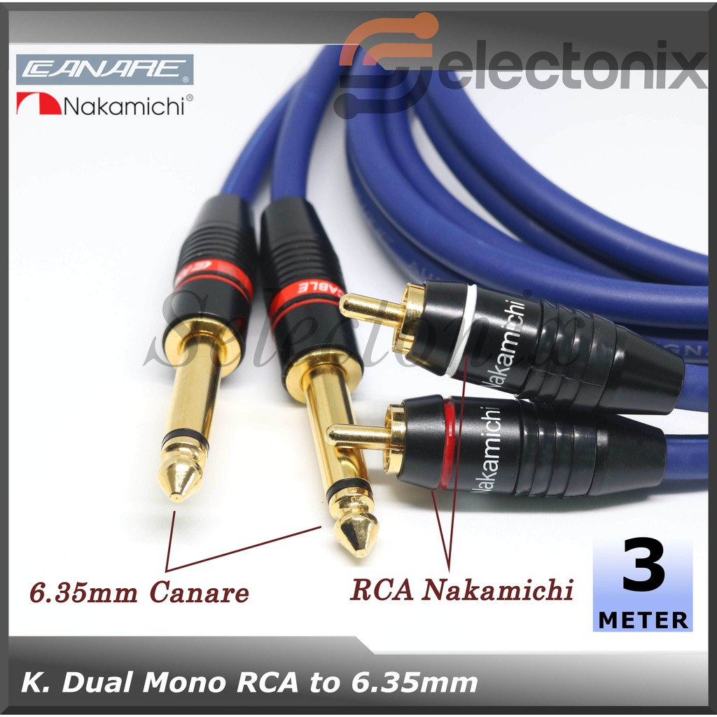 Kabel Dual Mono RCA to AKAI / 6.35mm [3m]