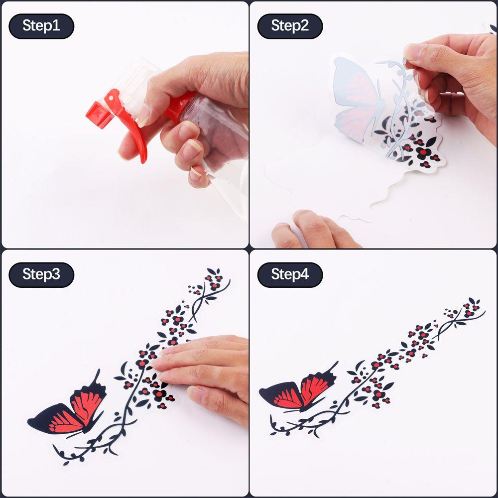 Populer 2pcs Decals Untuk Mobil Aksesoris Mobil Aksesoris Eksterior Bunga Vinyl Butterfly Cover Goresan Stiker Jendela