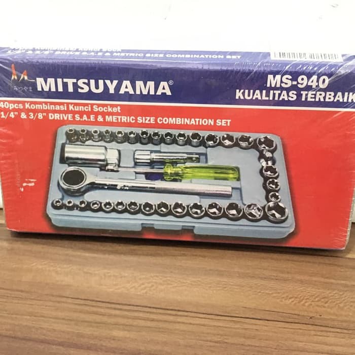 Kombinasi Kunci Socket Sok Benkel Ban 1/4 3/8 MS940 Mitsuyama