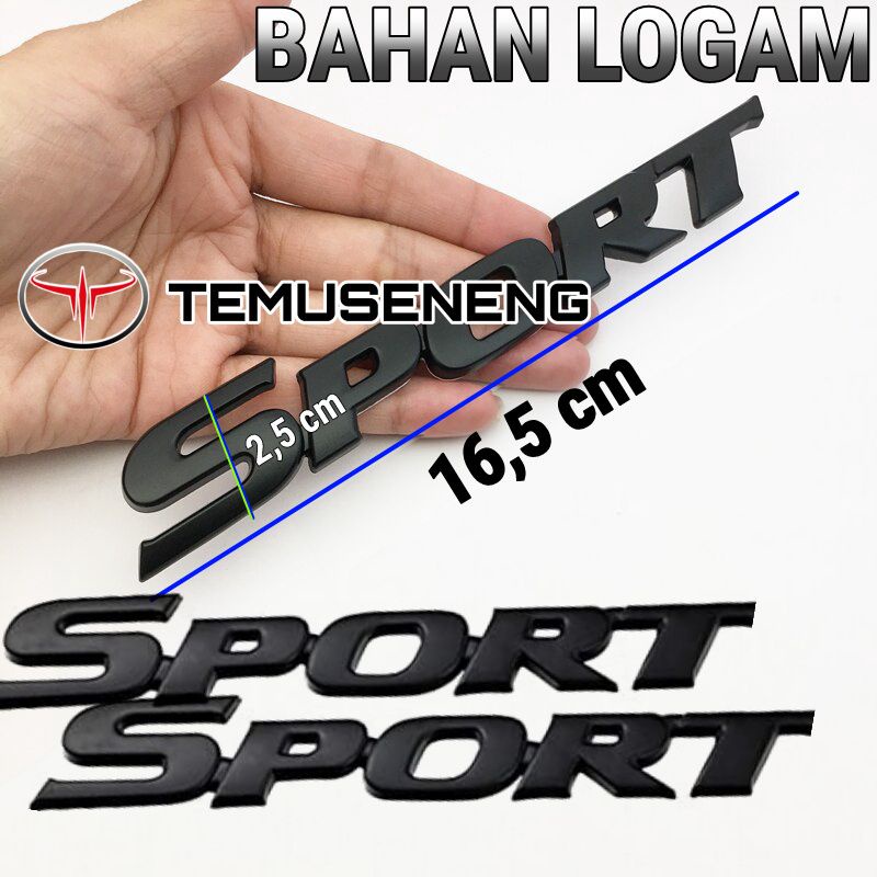 Hitam Logo Emblem Sport Bahan Besi 3D Logam Tebal Untuk Tulisan Mobil Motor