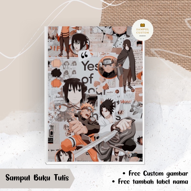 

( HARGA 1 LEMBAR MIN ORDER 5 LEMBAR ) SAMPUL BUKU NARUTO CUSTOM