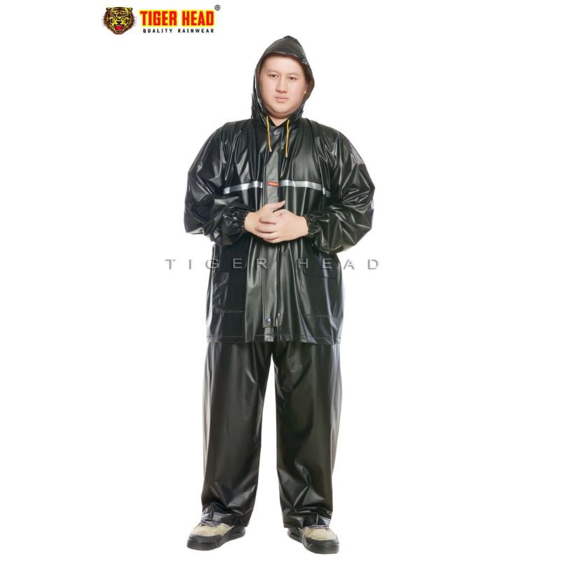 Jas Hujan Setelan / Mantel Jas Hujan / Raincot Jumbo Ukuran 6XL by Tiger Head