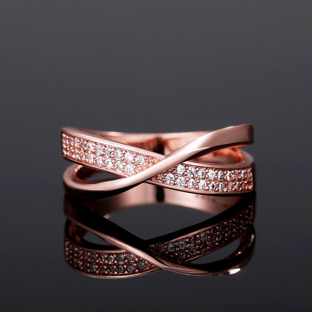 Cincin Bentuk X Dua Warna Untuk Wanita