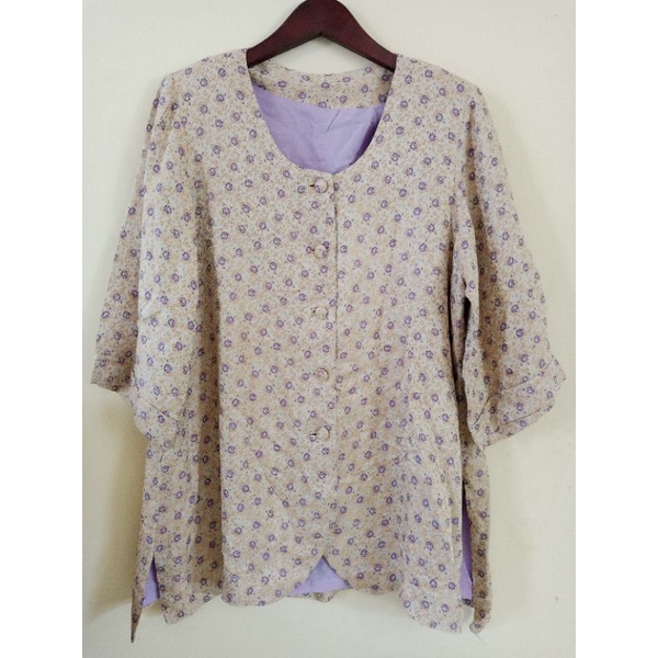 Blazer bunga ungu bigsize (Preloved)