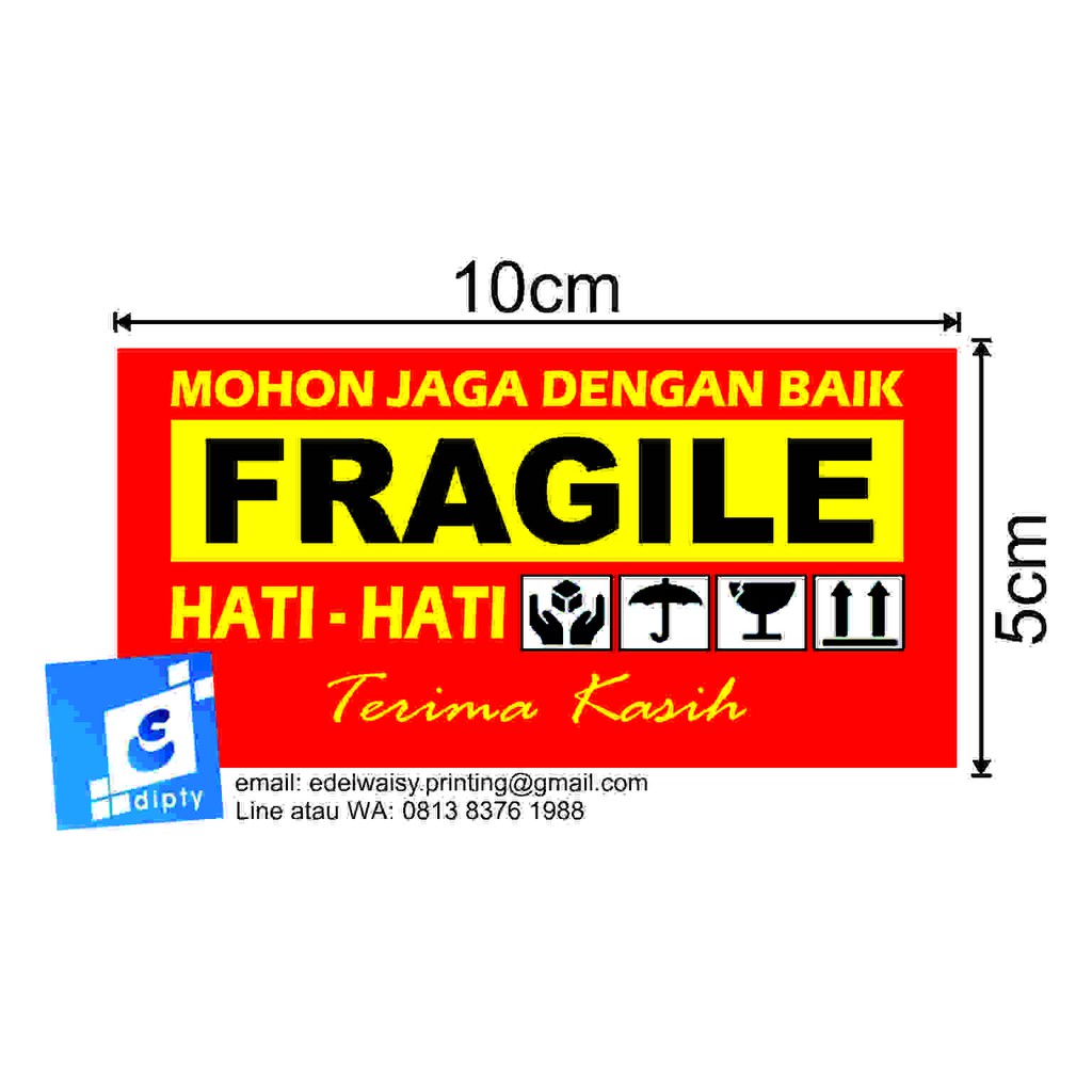 

Label Fragile siap kirim ukuran 10 x 5cm / Sale Super Murah Limited