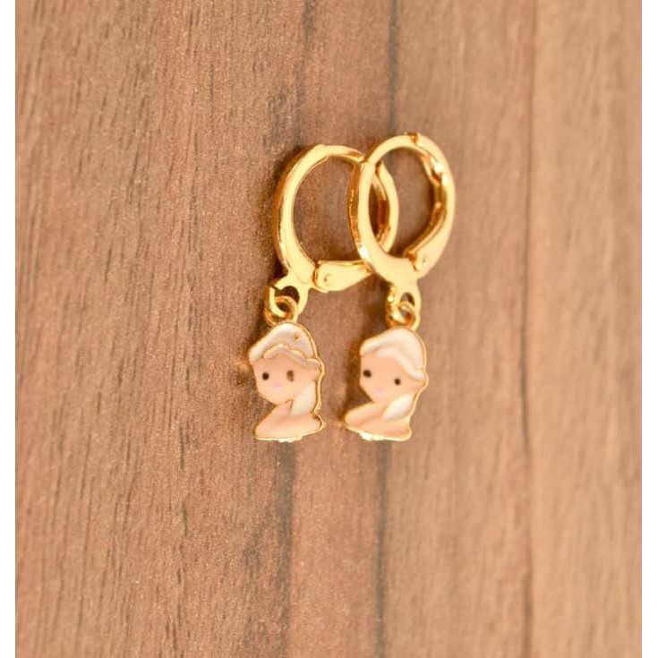 Sangat Murah Anting Elsa Frozen Putih Biru Lapis Emas - Putih