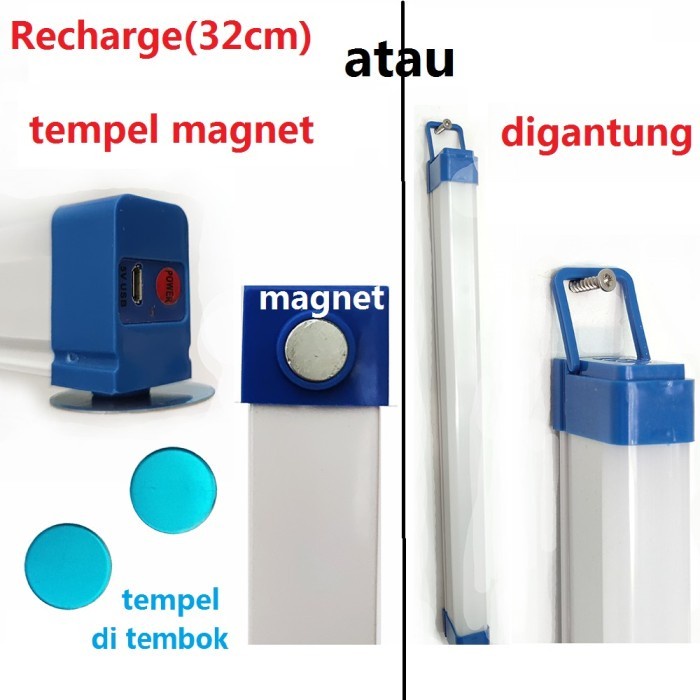 Lampu Neon T5 Panjang LED USB Lampu Belajar Rechargeable Lampu Darurat Lampu Panjang USB