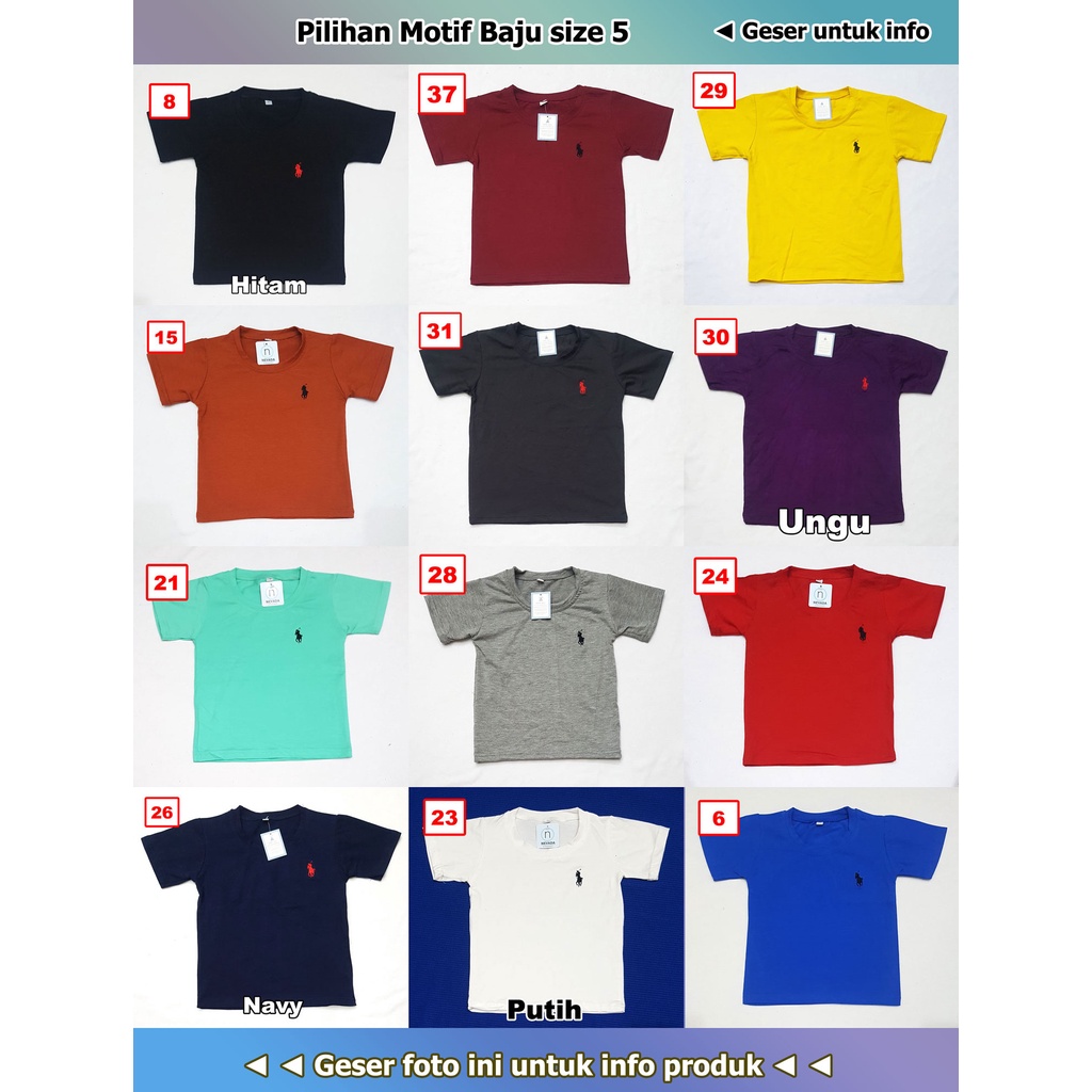 Baju Anak Premium (sz 5) Lembut Halus Nyaman Bahan Berkualitas