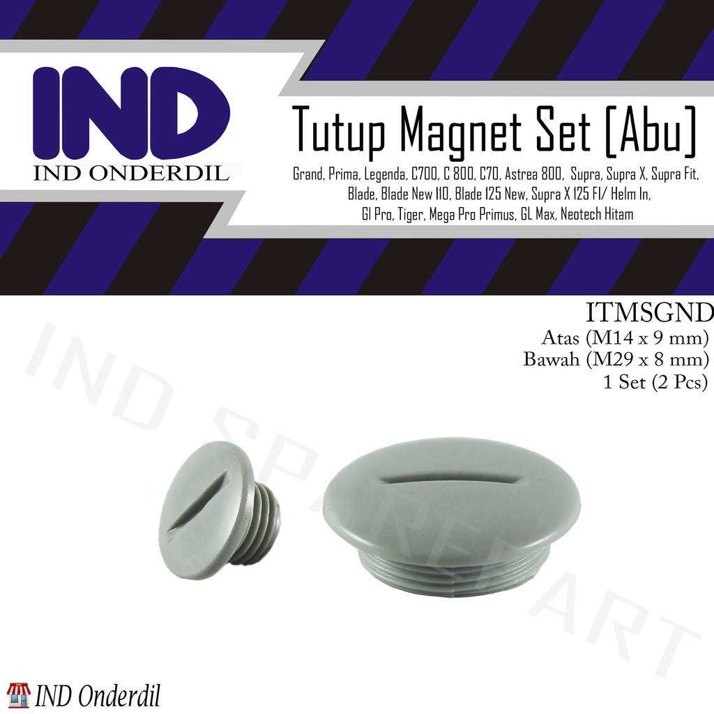 Baut Tutup Blok Magnet Besar-Kecil Abu-Silver Set Blade Lama-125 FI