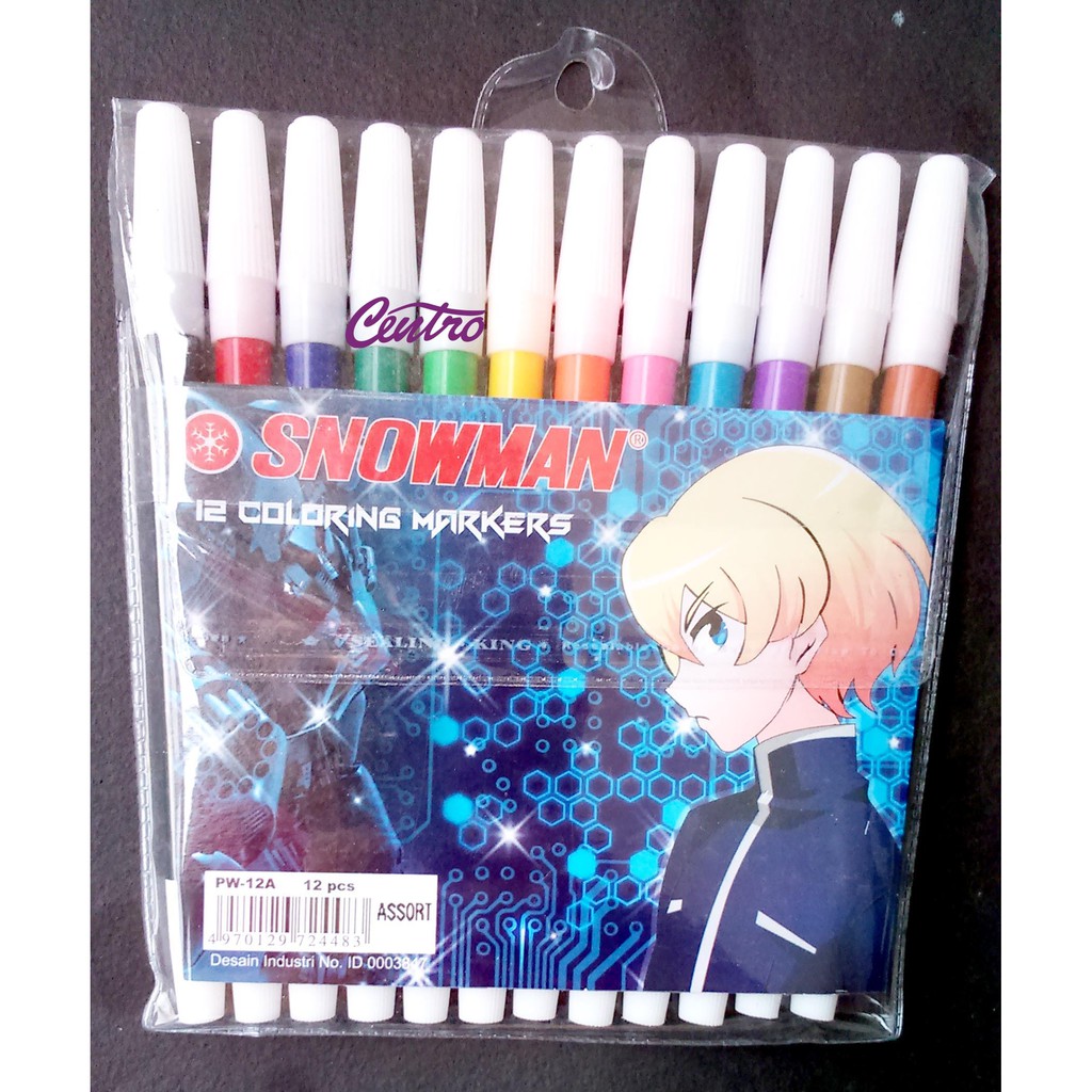 

Snowman 12 Coloring Markers / Spidol PW-12A Warna