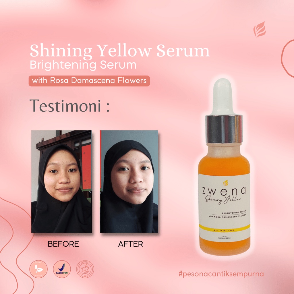 Zwena Brightening Serum Perawatan Kecantikan Wajah, Flek Hitam dan Kerutan Essence Brightening Niacinamide Original BPOM