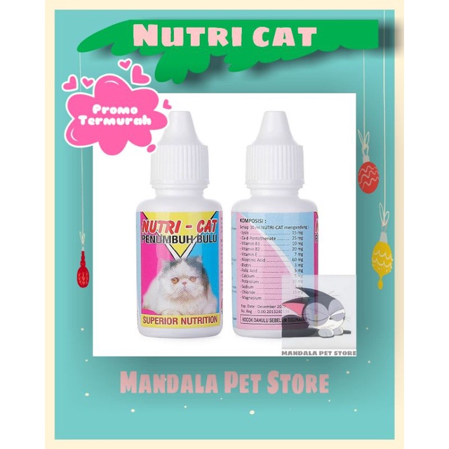 NUTRI CAT DROP -  Obat Vitamin Penumbuh Bulu Kucing