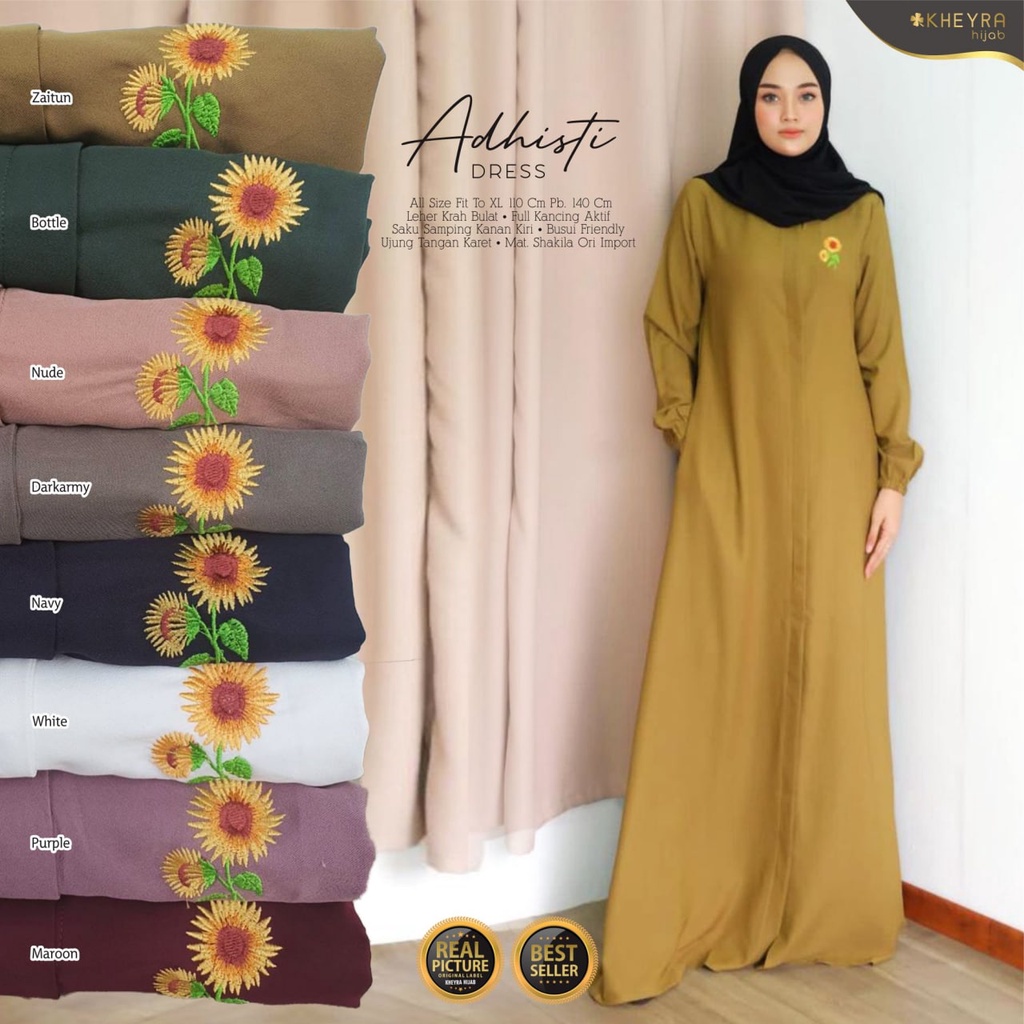 Gamis Basic Polos Adhisti dress original by Kheyra Hijab