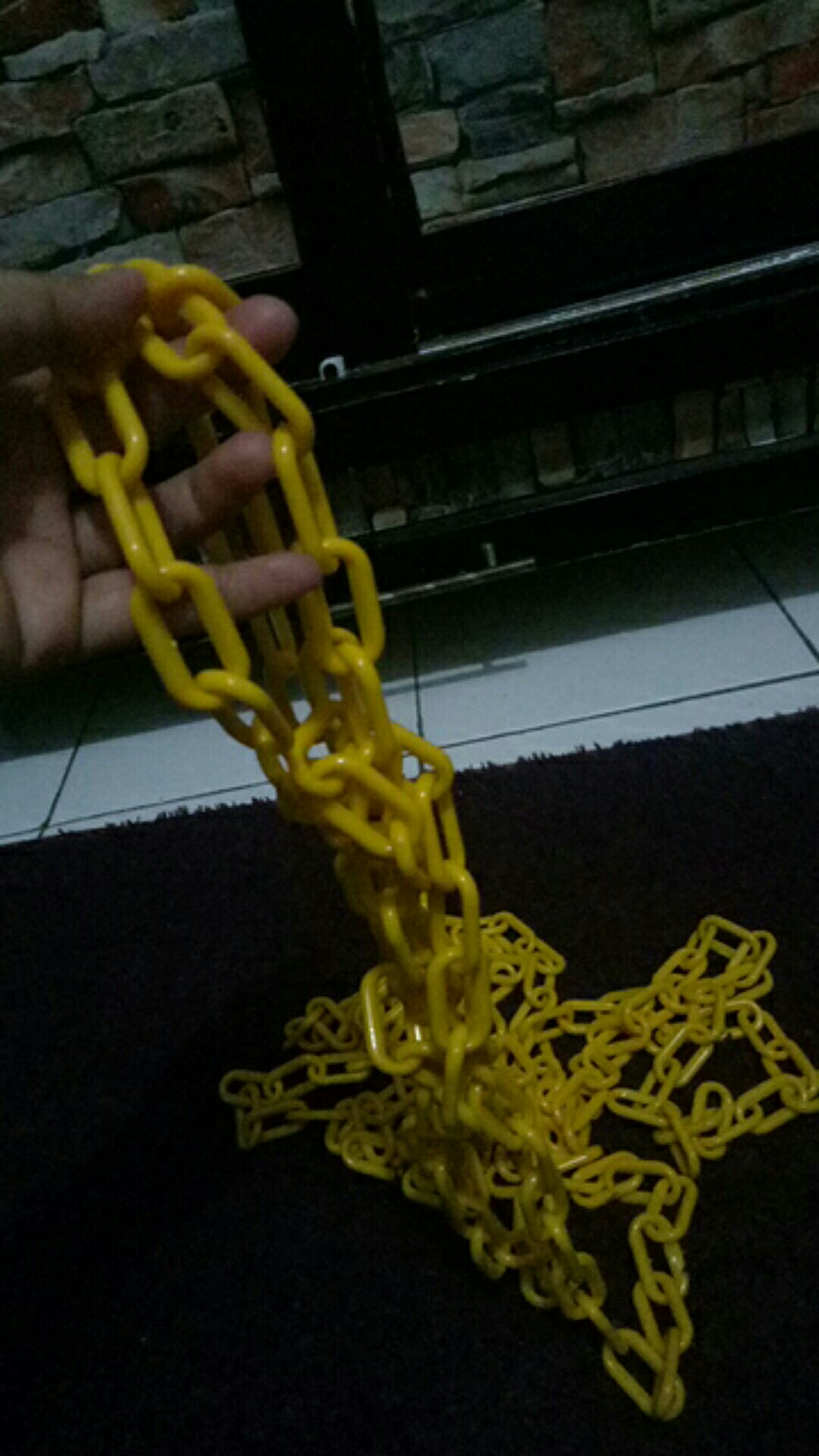 Eceran Per 1 Meter Rantai Plastik Kuning Safety Traffic Cone 6 Mm