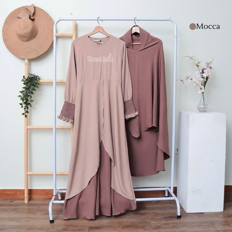 Fateema Set By Khizaanah Sunnah / Gamis Set Khimar dan Cadar / Gamis Set Syar'i / Gamis Busui / Gami