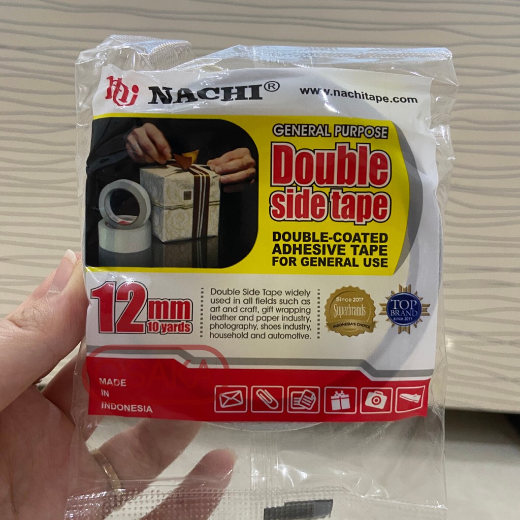 

Double Tape Nachi 24mm / 1 inch dan 12mm / 1/2 inch x 10 yard