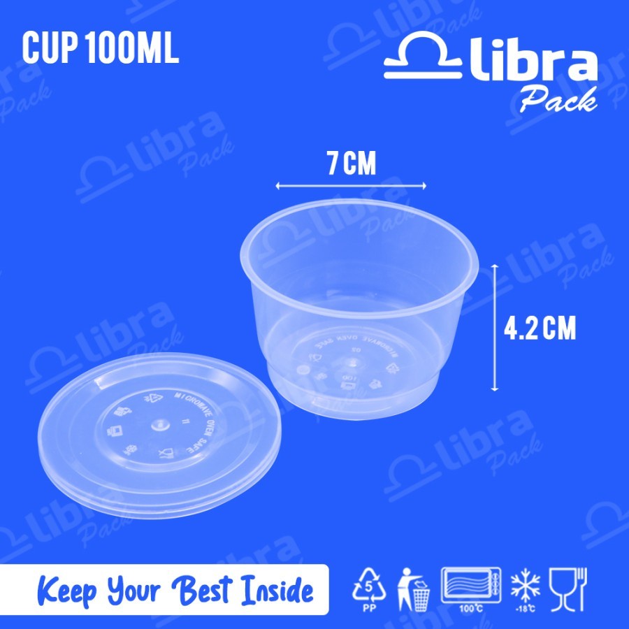 Thinwall 100 ml Cup Puding Mini Tempat Sauce Sambal Cup Food Container Murah Saos Sambal Catering