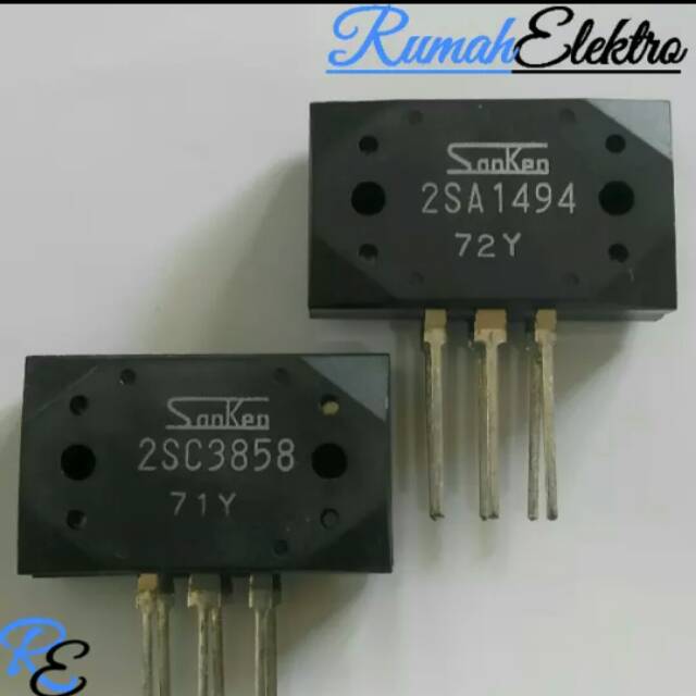 Transistor SANKEN 2SC3858 dan 2SA1494 Ori