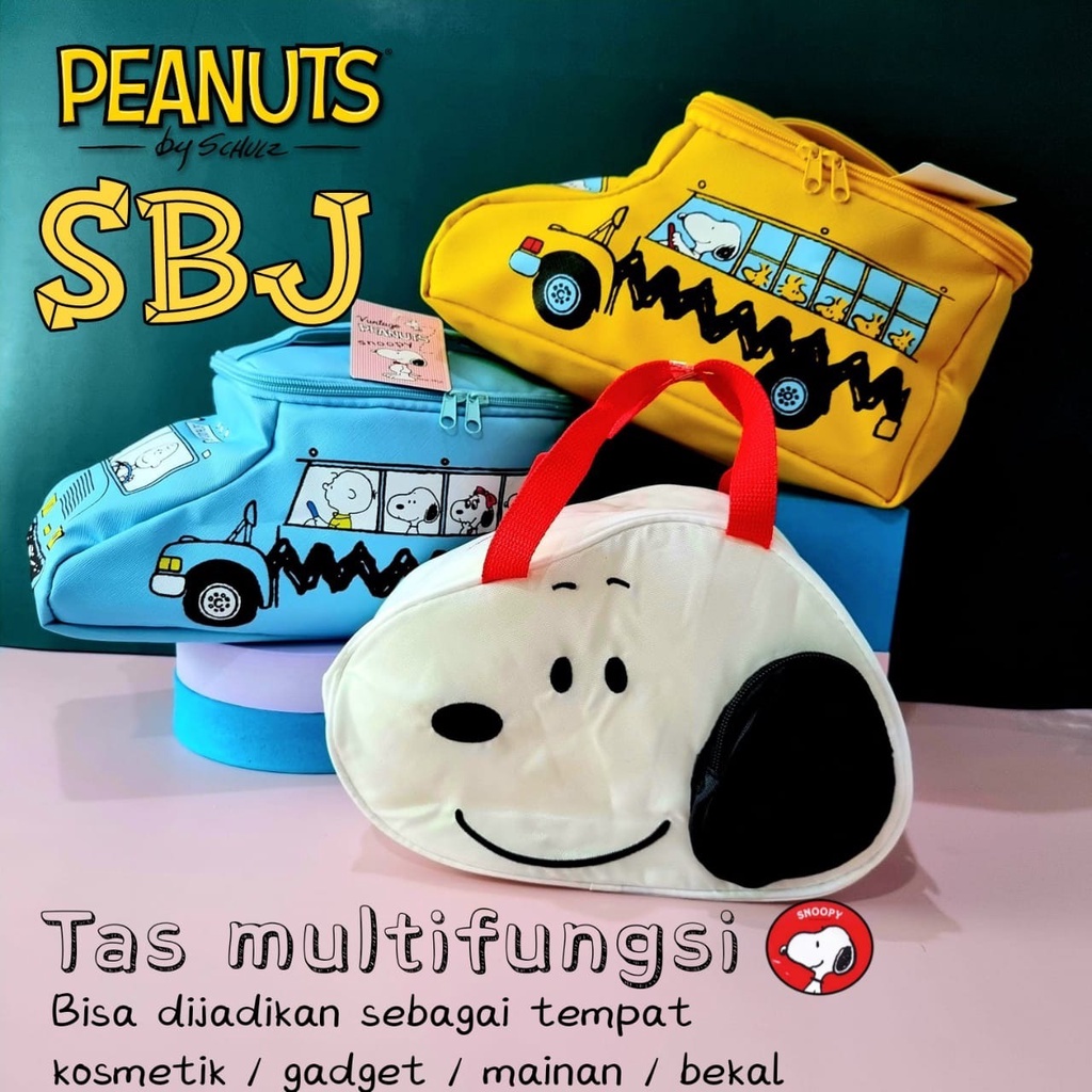 Tas multifungsi organizer kosmetik toiletries / tas gadget / tas mainan / tas jalan - jalan / tas bekal SNOOPY