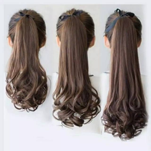 Hair clip poni pony tail ponitail korea curly tali 30cm / 38cm / 48cm / 58cm