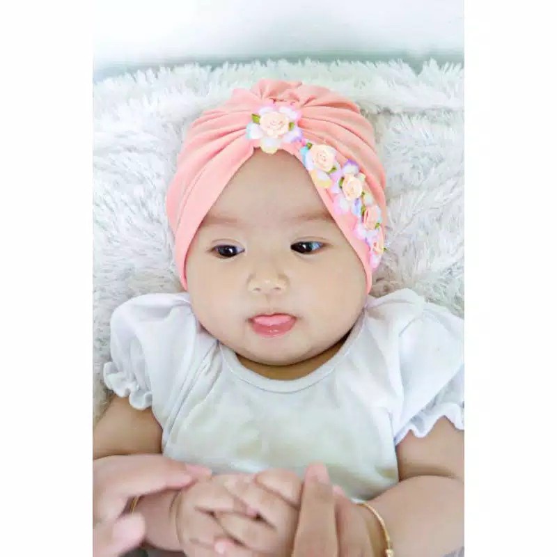 SD - TURBAN ANAK HANA / BANDANA ANAK BAHAN JERSEY USIA 0-3TAHUN BAHAN JERSEY TURBAN BAYI