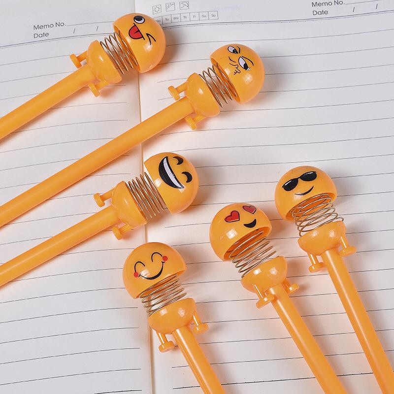 MurmerOfficial R163 Pena Emoticon Per Karakter Unik Lucu Emoji Karakter Smile Spring Doll Pen Import