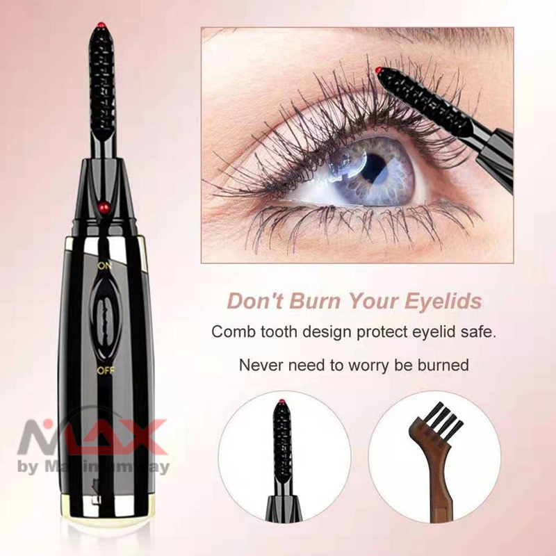 Setrika Bulu Mata Auto Lentik Electric Eyelash Curler hasil tahan lama Aman tidak membuat mata terkena panas penjepit bulumata pelentik elektronik heat bulu mata Electric Eyelash Curler Makeup Long-lasting Curling Perm Heating Eyelash Curling Brush Iron