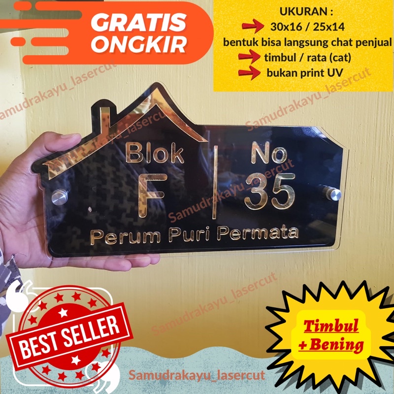 Nomor Rumah Bahan IMPORT PREMIUM (elegant,klasik,aestetik)