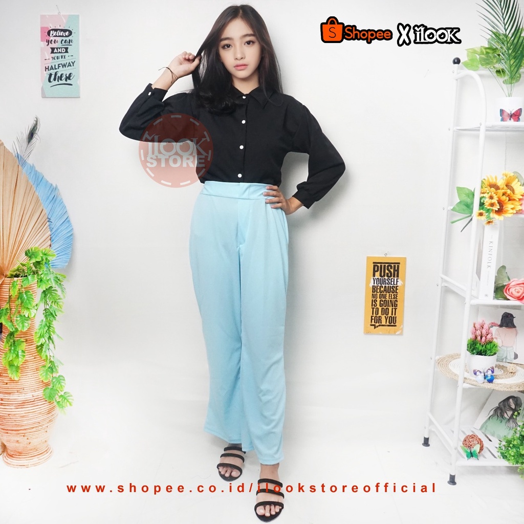 ilook | Kulot Highwaist Wanita Korean Style Bahan Creap | Vera Pant | Kulot Vera