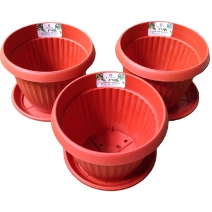 EMBER POT BUNGA FLORENCE + TAPAK 22 CM/WADAH PUPUK TANAM TANAMAN KEBUN BUNGA POHON/PERLENGKAPAN BERKEBUN/POT PVC BERKUALITAS